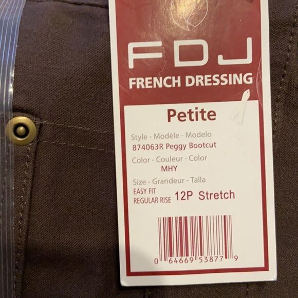 Nwt High waisted tan brown trousers pants jeans. French dress Peggy cut 12P - Picture 9 of 9